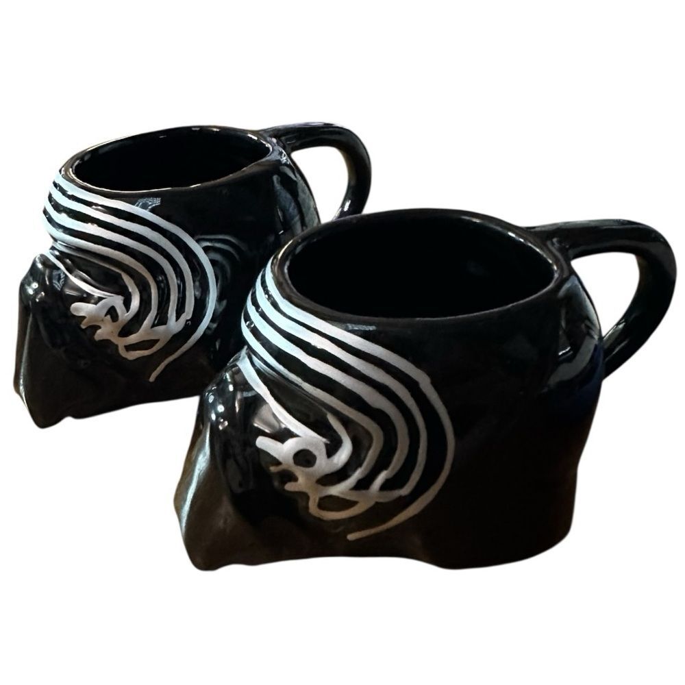 Zack! Star Wars Kylo Ren  3D sculpted set of 2 ceramic coffee, cocoa,mugs.